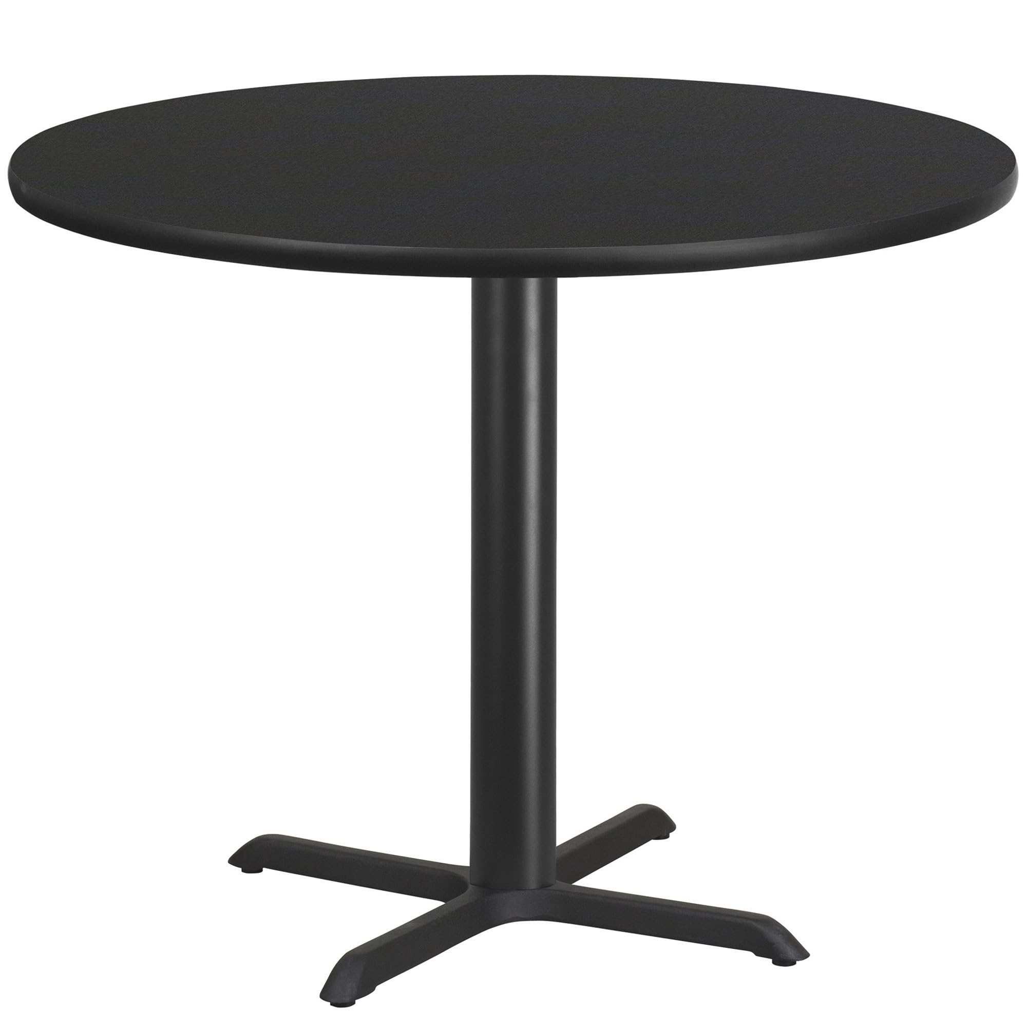 Flash Furniture 42'' Round Black Laminate Table Top with 33'' x 33'' Table Height Base
