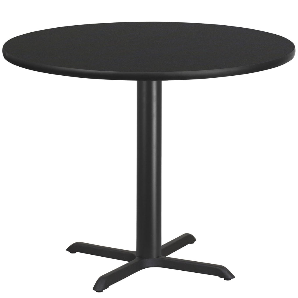 Flash Furniture 42'' Round Walnut Laminate Table Top with 33'' x 33'' Table Height Base
