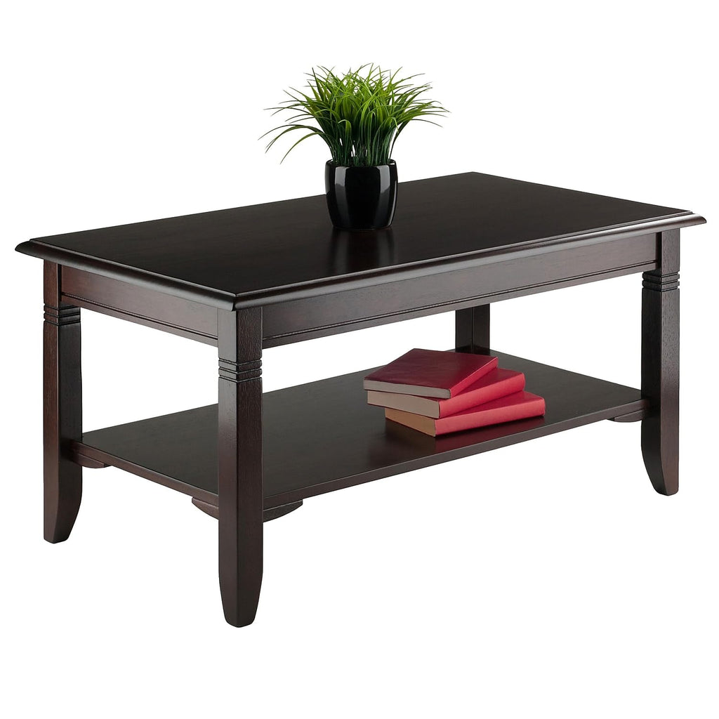 Winsome Nolan 18.03-inch x 37-inch x 21.02-inch Composite Wood Coffee Table, Cappuccino (40237)