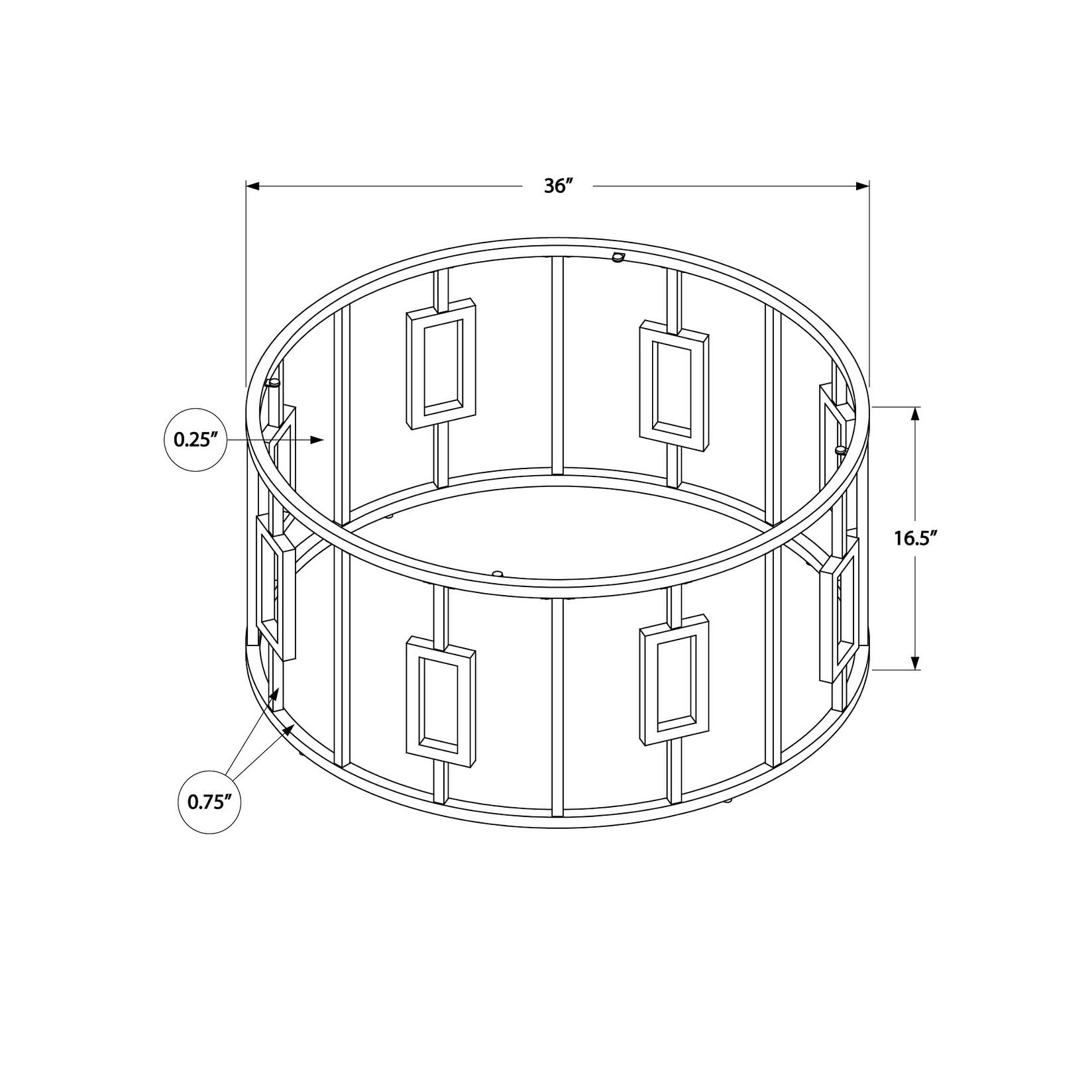 Monarch Specialties 7830 Coffee Table, Accent, Cocktail, Round, Living Room, 36&quot; Dia, Metal, Tempered Glass, Chrome, Clear, Transitional Table-36, 36&quot; L X 36&quot; W X 16.5&quot; H