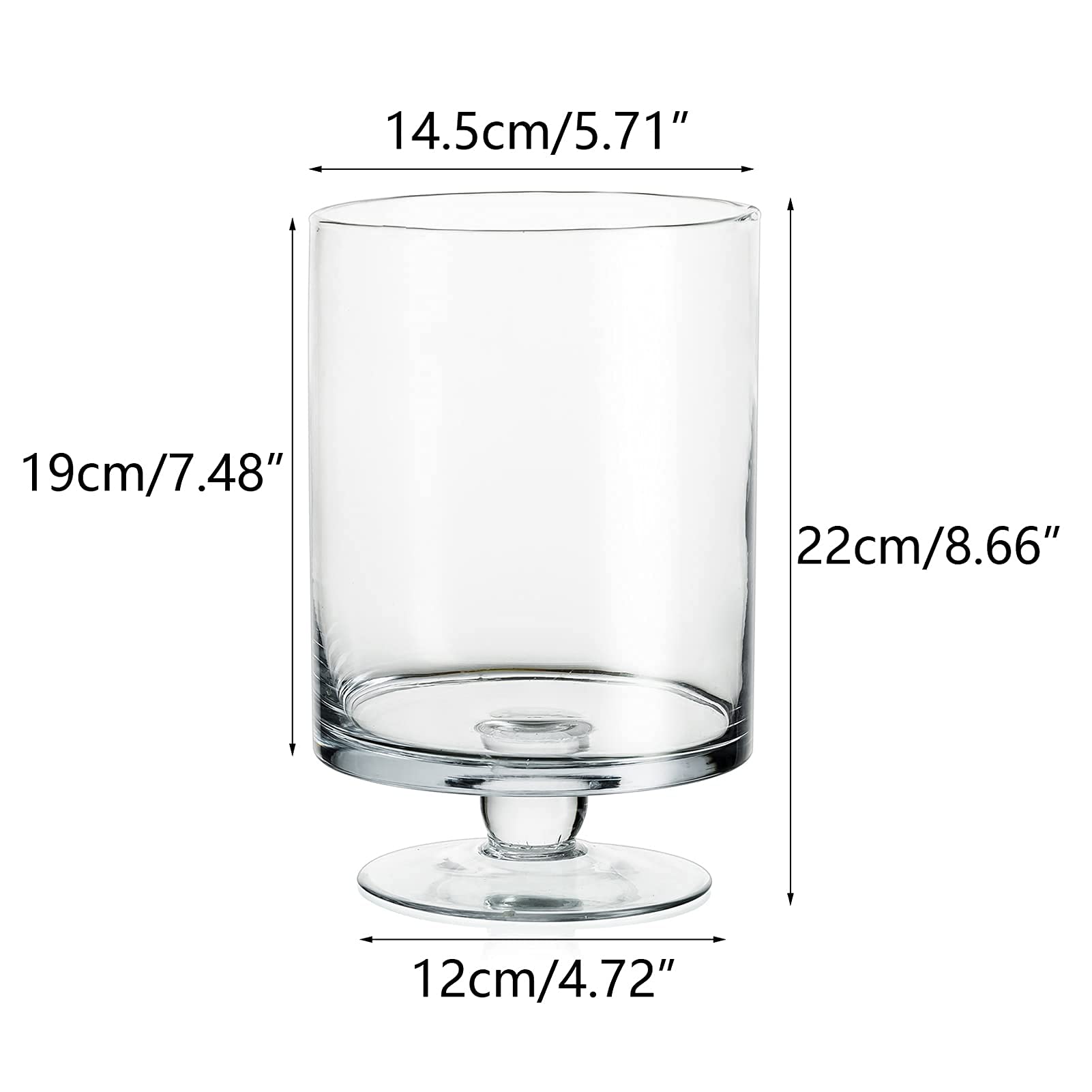Glass Candle Holder For Pillar Candles - Large Glass Vases For Table Decoration, Clear Hurricane Candle Holder For Wedding Chris