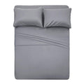 4 Piece Bed Sheet Set (Queen,Silver Gray) 1 Flat Sheet,1 Fitted Sheet And 2 Pillow Cases,Brushed Microfiber Luxury Bedding With