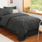 Cozylux Twin Bed In A Bag Comforter Set With Sheets 5-Pieces For Girls And Boys Dark Grey All Season Bedding Sets With Comforter