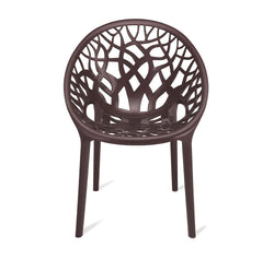 Nilkamal Plastic Chair For Living Room | 3 Year Warranty | For Home, Living Room, Outdoor | Weather Brown Colour | Crystalpp