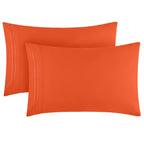 Mellanni Pillow Cases - 2 Pc Iconic Collection Pillowcases - Luxury, Extra Soft, Cooling Pillow Covers - Envelope Closure (King 20' X 40', Poppy Orange)