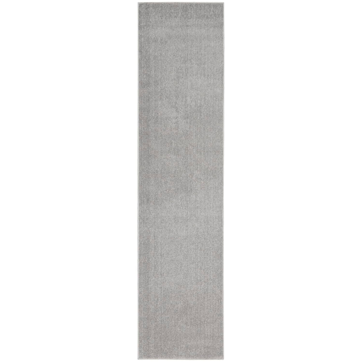 Nourison Essentials Indoor/Outdoor Silver Grey 2'2' X 14 Area Rug, Easy Cleaning, Non Shedding, Bed Room, Living Room, Dining R