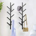 SNOGSWOG Vertical Coat Rack & Hat Rack Set of 2, Wall Mounted 39 Inch Floating Coat Rack for Entryway, Living Room, Bedroom, Bla