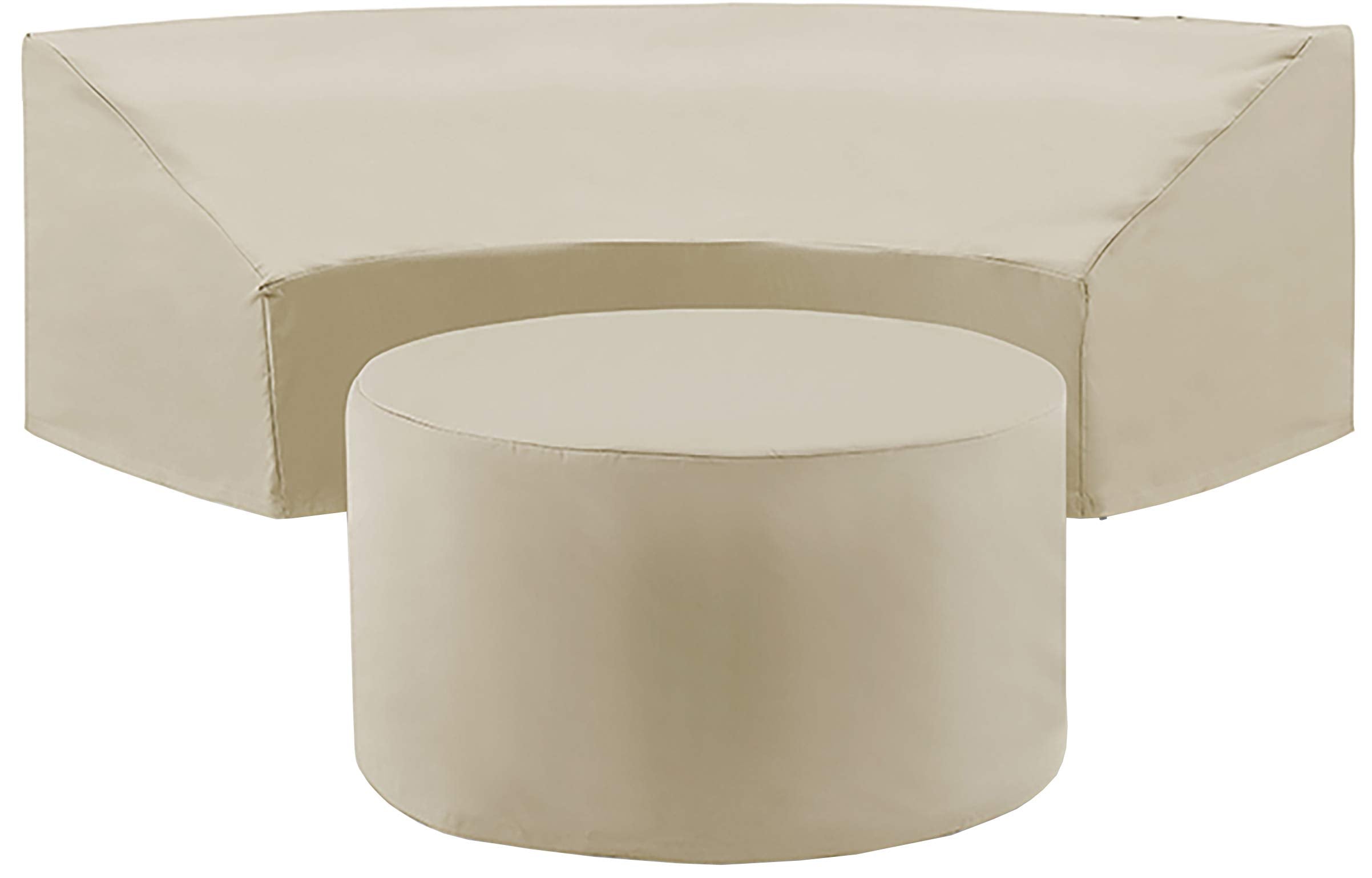 Crosley Furniture Patio Furniture Covers, Waterproof 2-Piece Cover Set for Round Outdoor Sectional, Tan