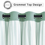 Hiasan Double Layer Blackout Curtains With Sheer Overlay, Extra Long Mix & Match Thermal Insulated Grommet Window Curtains For B