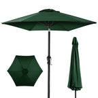 Best Choice Products 7.5Ft Heavy-Duty Round Outdoor Market Table Patio Umbrella W/Steel Pole, Push Button Tilt, Easy Crank Lift - Green