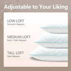 Smilereve Pillows King Size Set Of 2 Cooling Memory Foam Pillows For Sleeping Adjustable Firm Pillow For Back And Side Sleeper