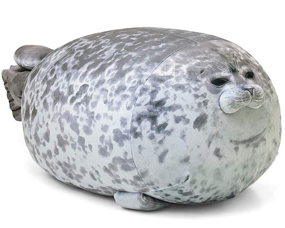 Etaoline Chubby Blob Seal Pillow Cute Seal Plush Toy Cotton Stuffed Animals (Medium)