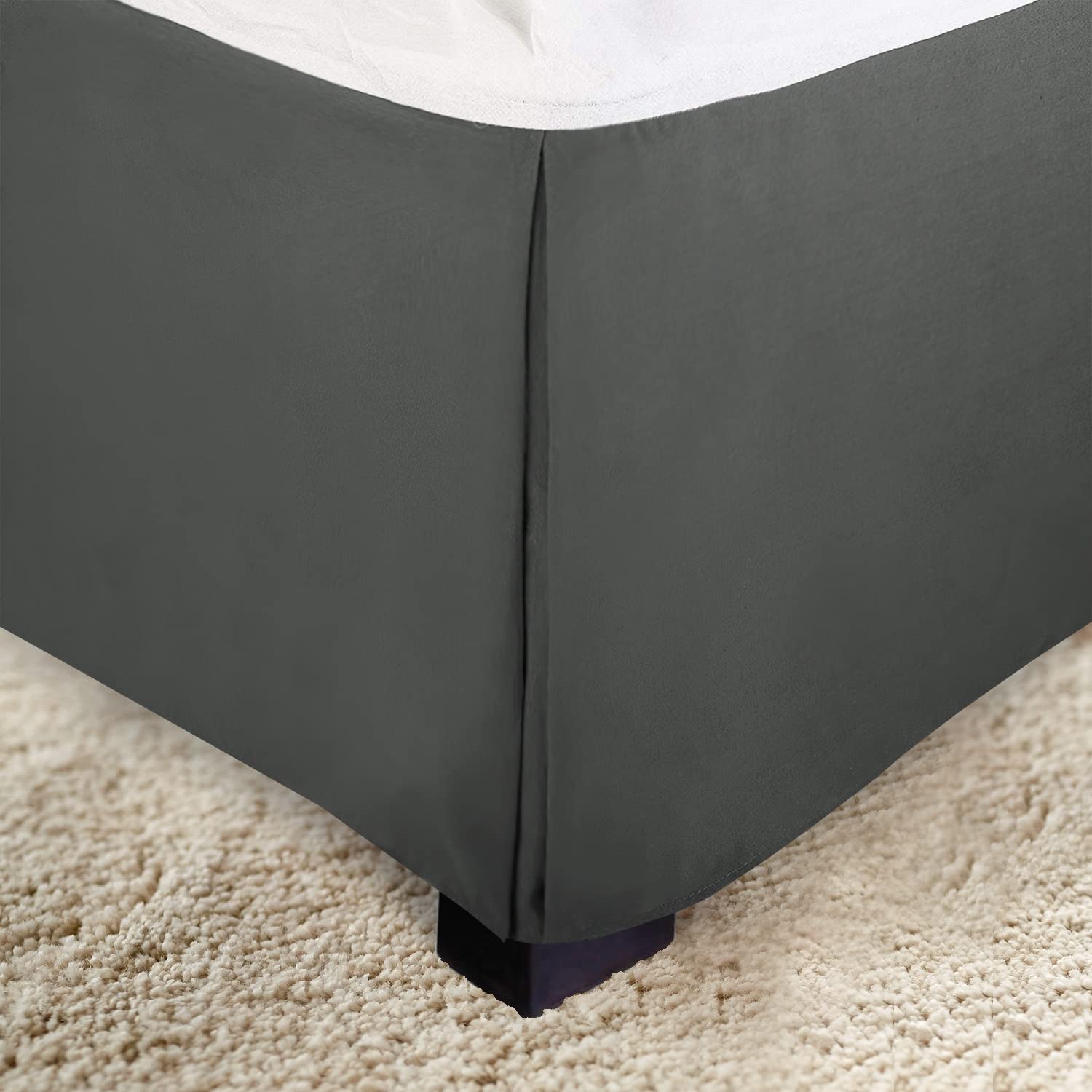 Elegant Comfort 1-Piece Solid Bed Skirt, 1500 Premium Hotel Quality Microfiber, Minimalist Design With A Modern Look- Easy Care,