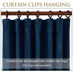 Stangh 108 Inches Navy Blue Velvet Curtains, Luxury Super Soft Thick Window Drapes For Bedroom, Privacy Sliding Door Curtains Ro