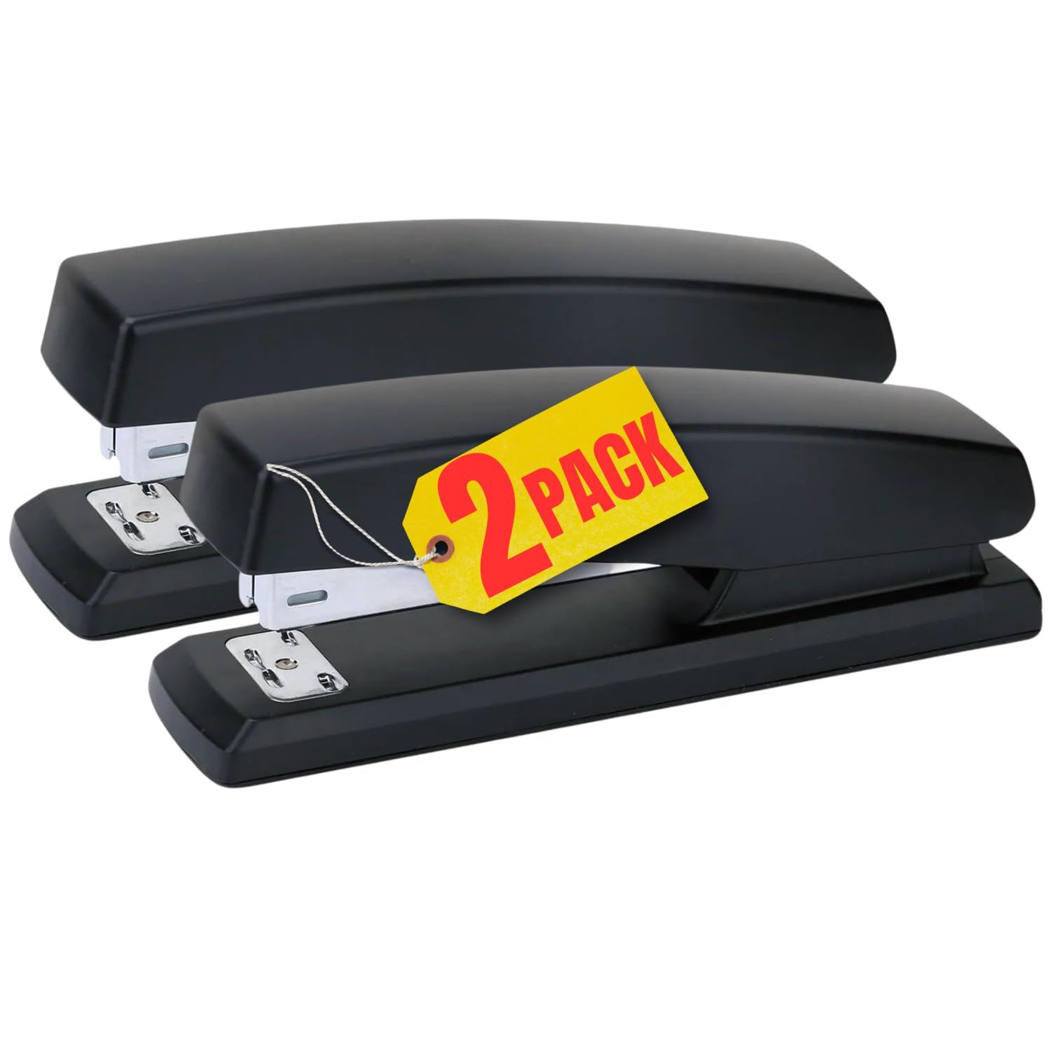 1Intheoffice Office Stapler For Desk, Heavy Duty Desk Stapler, Black, 20 Sheets Capacity,'2 Pack'