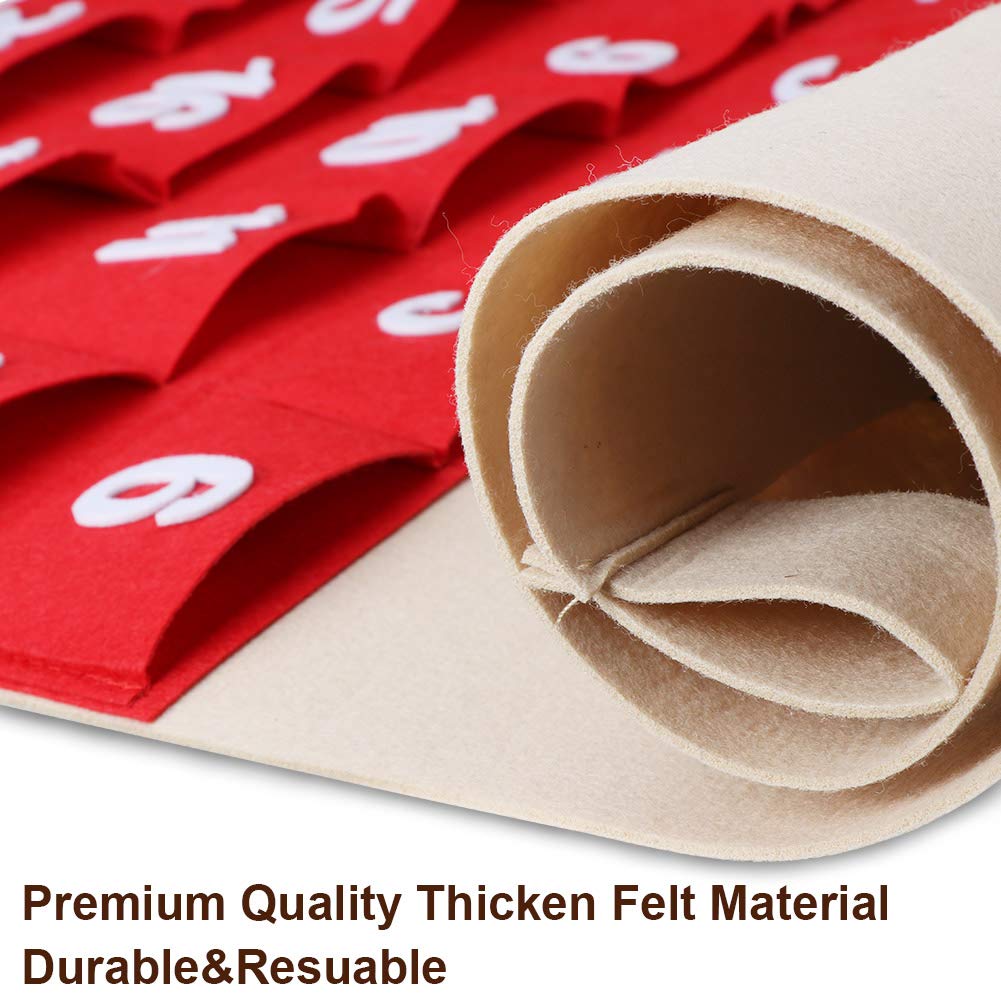 Ourwarm Christmas Advent Calendar 2023, 24 Days Countdown Calendar With 24Pcs Detachable Ornaments For Home Classroom Handmade D