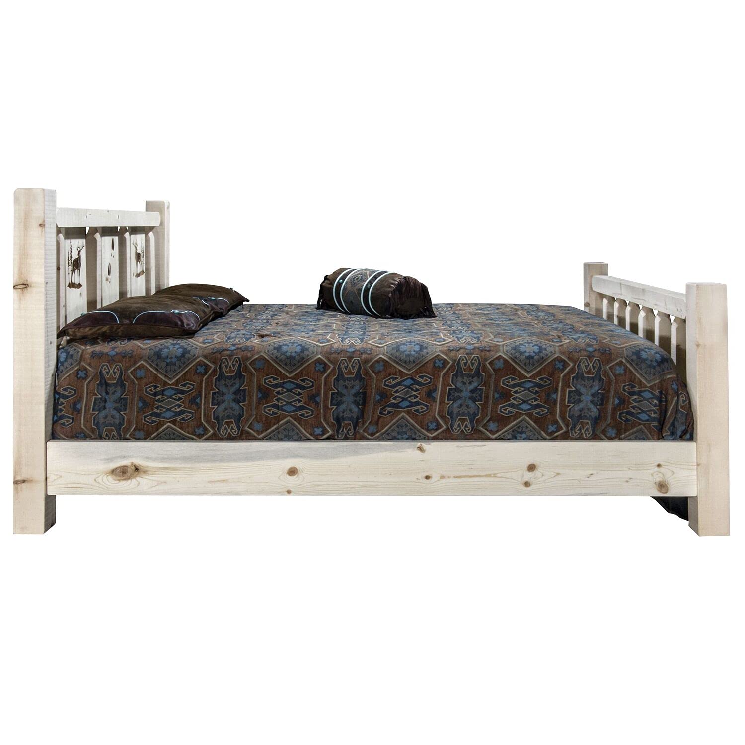 Montana Woodworks Elk Design Laser Engraved Bed (Twin: 87 in. L x 46 in. W x 47 in. H (169 lbs.))