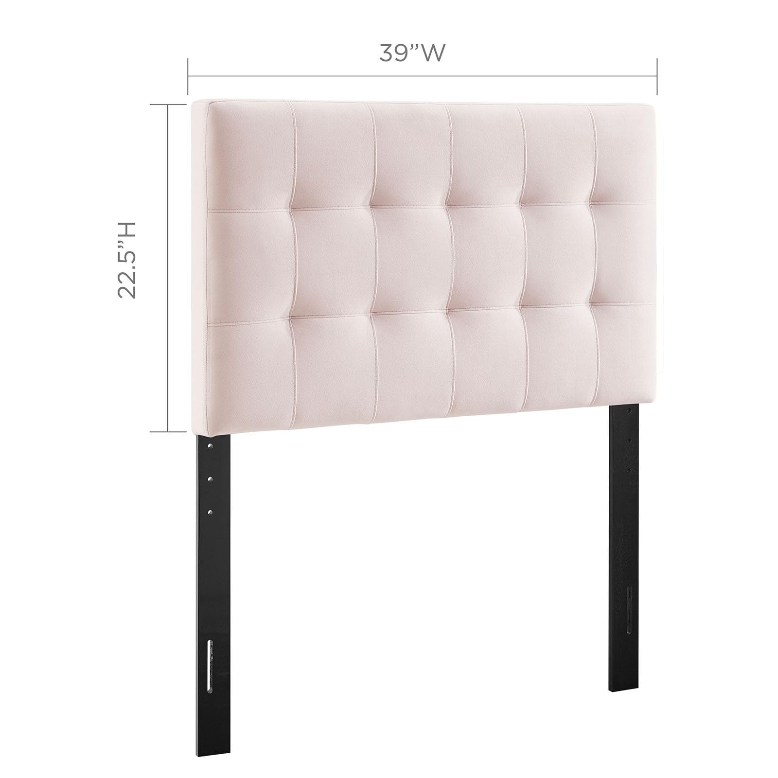 Modway Lily Twin Headboard - Biscuit Tufted, Performance Velvet, Pink - Stylish Bedroom Décor