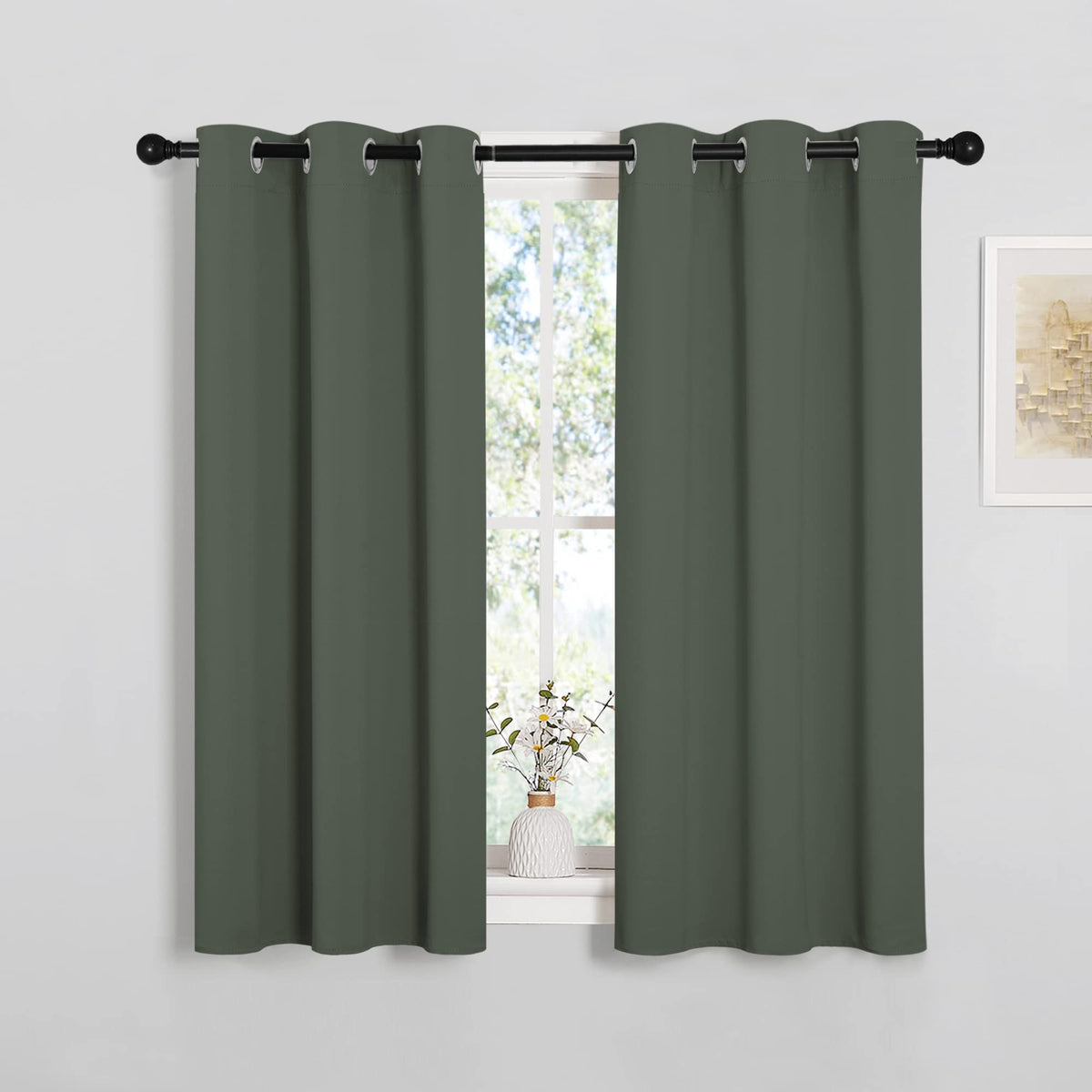 Nicetown Bedroom Blackout Curtains For Kitchen Window - Window Treatment Thermal Insulated Solid Grommet Sound Reducing For Kitc