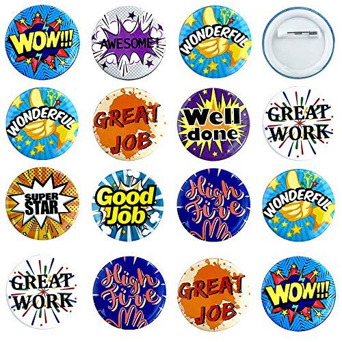9 Style 90 Pcs Reward Button Pins Recognition Button Round Pins As Incentive Motivation Awards For Kids Or Workers