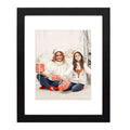 Golden State Art, 11x14 Black Photo Wood Frame with Real Glass and White Mat for 8x10 Picture