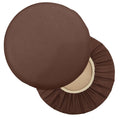 Sigmat 2 Pack Waterproof PU Bar Stool Cover Anti-Slip Round Seat Cover 15.5 Inch Coffee