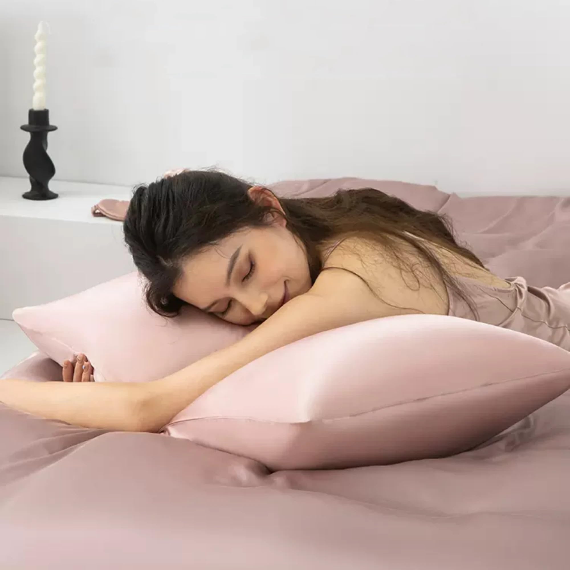 100% Mulberry Silk Pillow Cases With Zipper Made In Usa, 22 Momme Organic Silk Pillowcase For Hair And Skin, Washable, Anti Acne