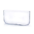 WGV Long Rectangle Block Vase, Width 3, Length 16, Height 8, Clear Round Corners Glass Floral Container Wedding Party Event Deco