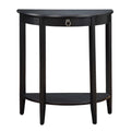 Benjara, Black Benzara Wooden Half Moon Shaped Console Table With One Storage Drawer