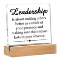 Leadership Gifts for Women Men, Appreciation Gifts for Leaders Desk Signs for Office Leadership Definition Plaque Clear Acrylic 