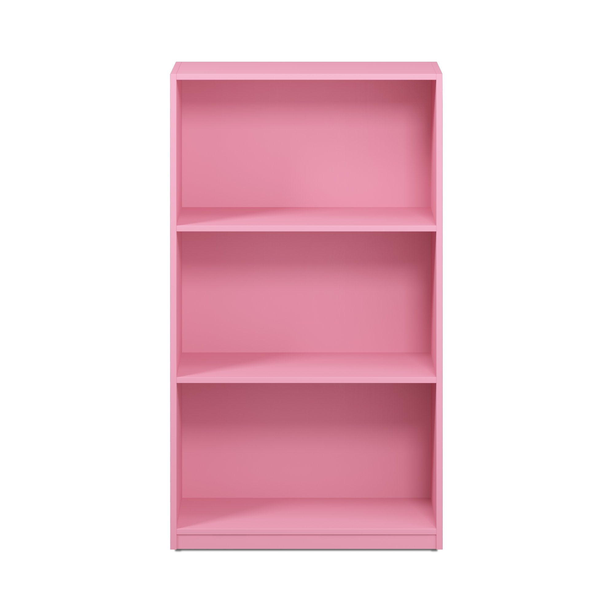 Furinno Basic 3-Tier Bookcase Storage Shelves, Pink