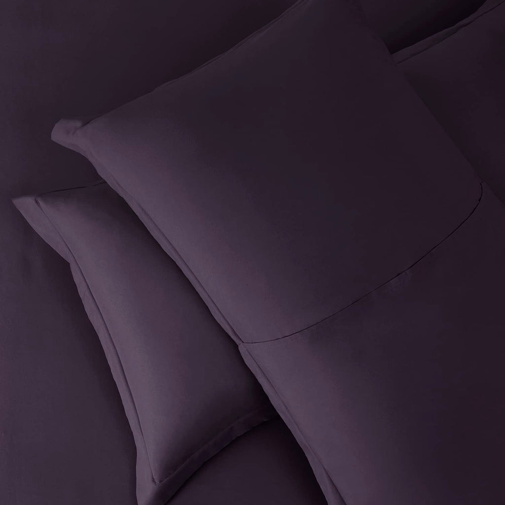 Nestl Twin Duvet Cover Set - Soft Double Brushed Purple Duvet Cover Twin/Twin Xl, 2 Piece, With Button Closure, 1 Duvet Cover 68
