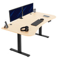 VIVO Electric 63 x 32 in Standing Desk, Memory Height Adjustment, 1B Series, Holds 220 lbs, Light Wood Top Black Frame, DESK-KIT