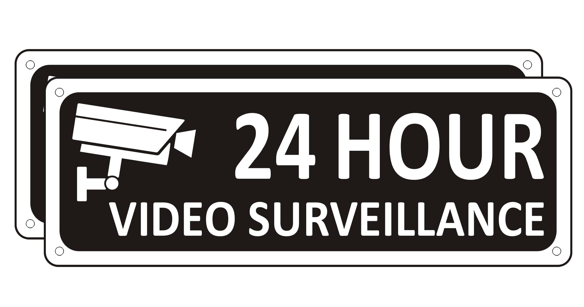 Security Camera Sign, (2 Pack) Video Surveillance Signs, 10' X 3.5' Camera In Use Sign Outdoor, Warning Security Signs For Hou