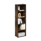 Furinno Luder 5-Tier Reversible Color Open Shelf Bookcase, Amber Pine