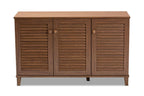 Baxton Studio Coolidge Contemporary Wood 8-Shelf Shoe Cabinet In Walnut Brown