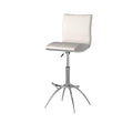 Neos Modern Furniture Set of 2 Height Adjustable Swivel Leatherette Bar Stool with Cushion and Gas Lift, White