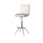 Neos Modern Furniture Set of 2 Height Adjustable Swivel Leatherette Bar Stool with Cushion and Gas Lift, White