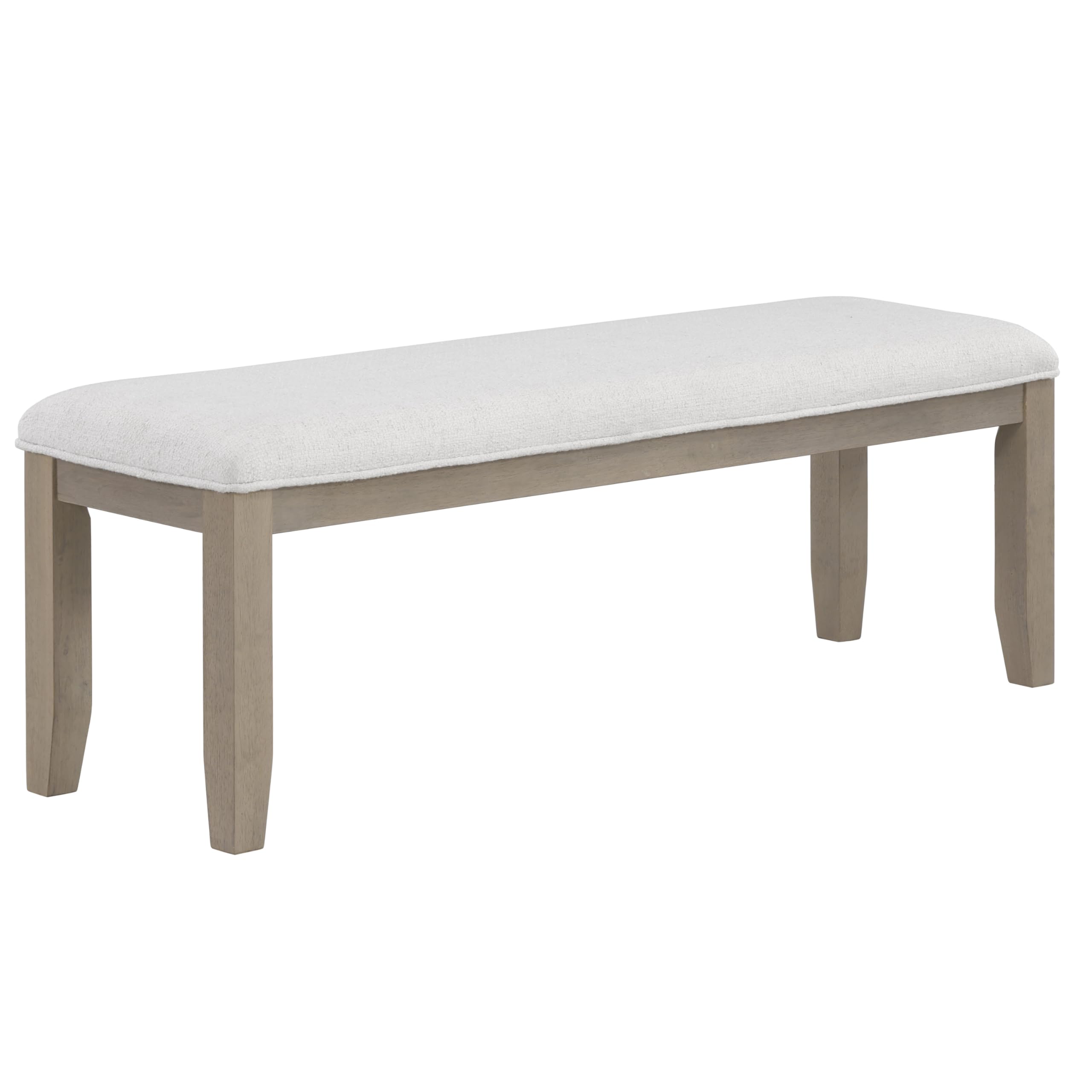 Steve Silver Company Lily Bench, Upholstered Seating, Asian Hardwood Solids, Contemporary Modern, Dining or Work Bench, Entryway Bench, Bedroom Bench, Indoor, 16" D x 19" W x 19" H, Gray