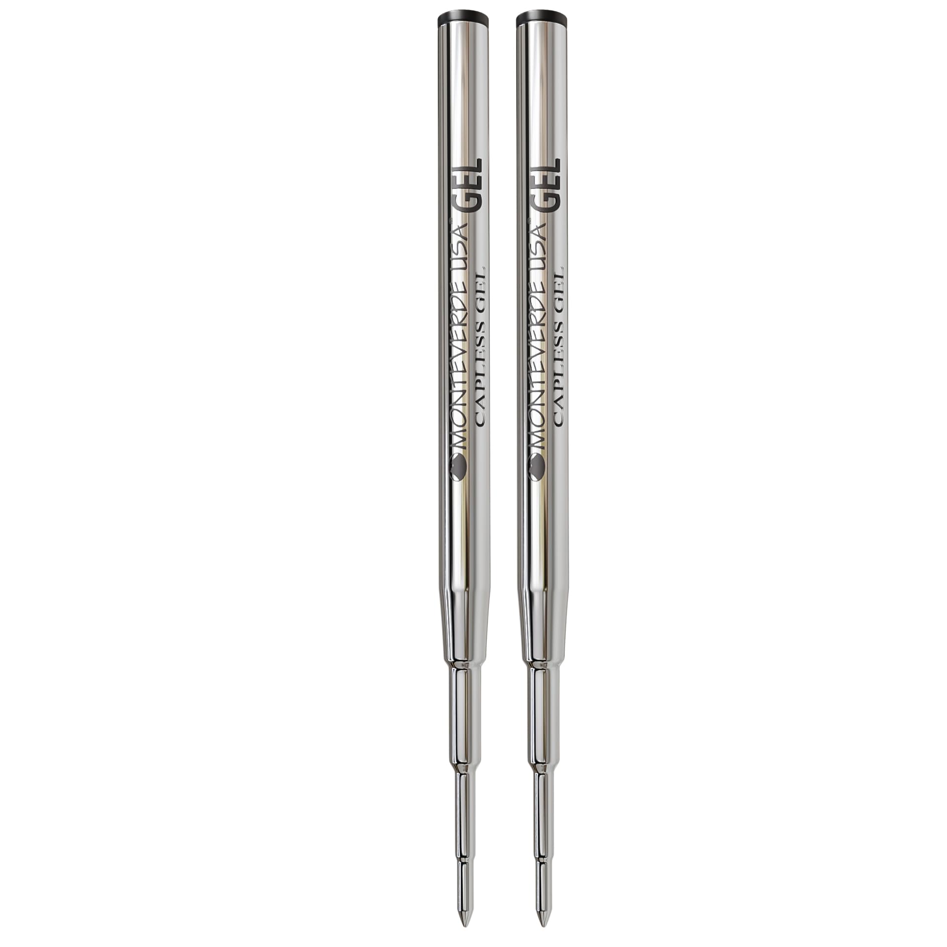 Monteverde Capless Gel Black Refill To Fit Montblanc Ballpoint Pens, Fine Point, 2 Per Pack (M422Bk)