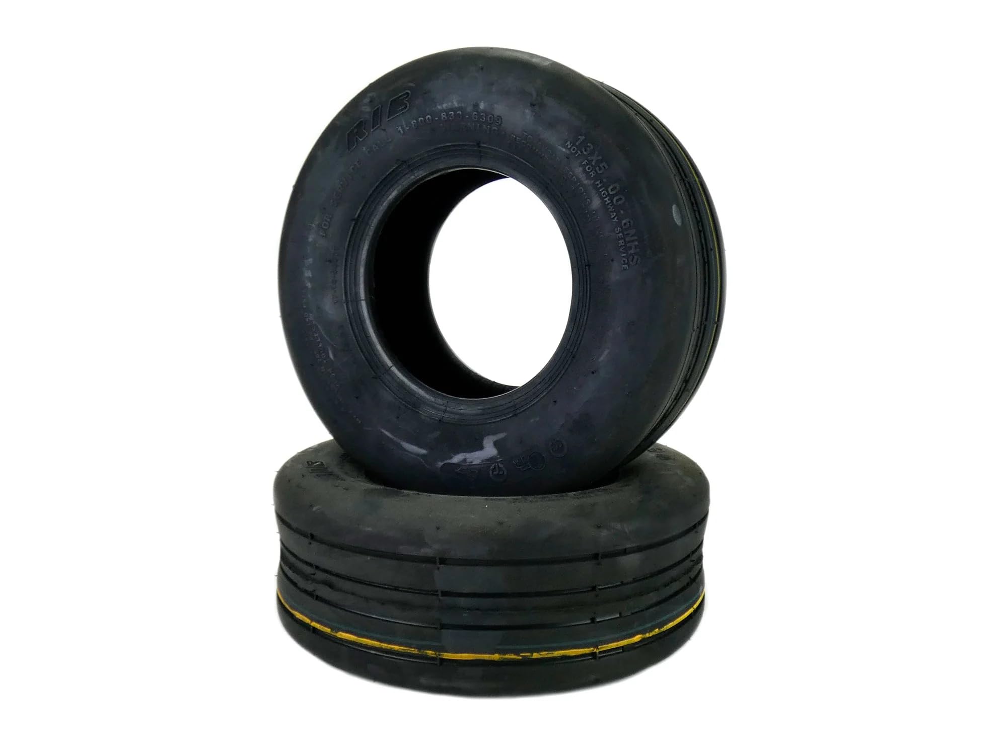 (2) Replacement 13X5.00-6 Ribbed Lawn Mower Tires