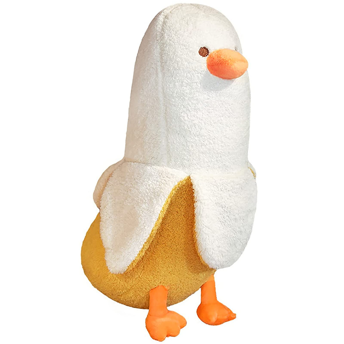 Peach Cat Banana Duck Plush Toy Cute Plushie Hugging Plush Pillow Duck Stuffed Animal For Girls And Boys White 35.4'