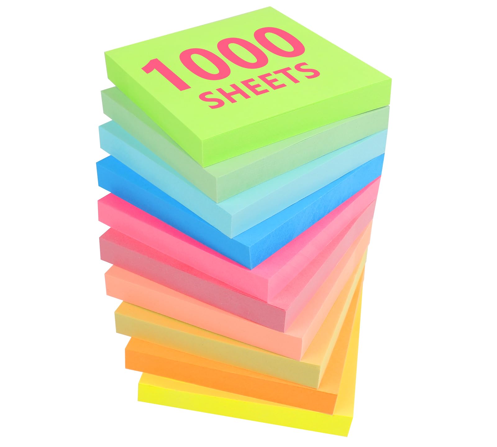 Sticky Notes,10 Pads,3X3 Inches, Colorful Self-Stick Notes Pads, Office Supplies,Perfect For Office, Study, And Daily Life Organ