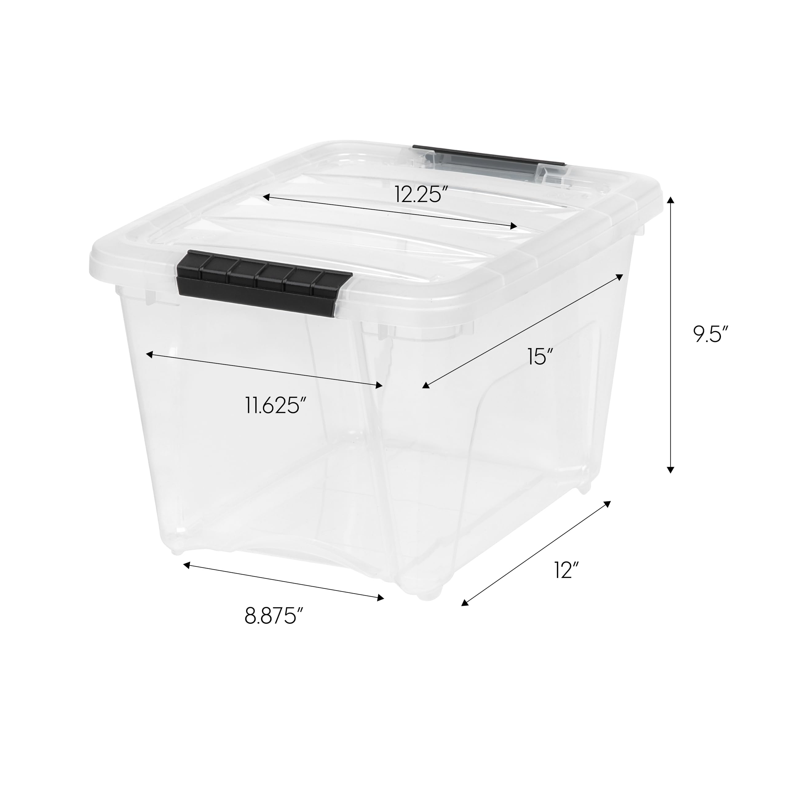 Iris Usa 19 Qt Stackable Plastic Storage Bins With Lids, 4 Pack - Bpa-Free, Made In Usa - See-Through Organizing Solution, Latch