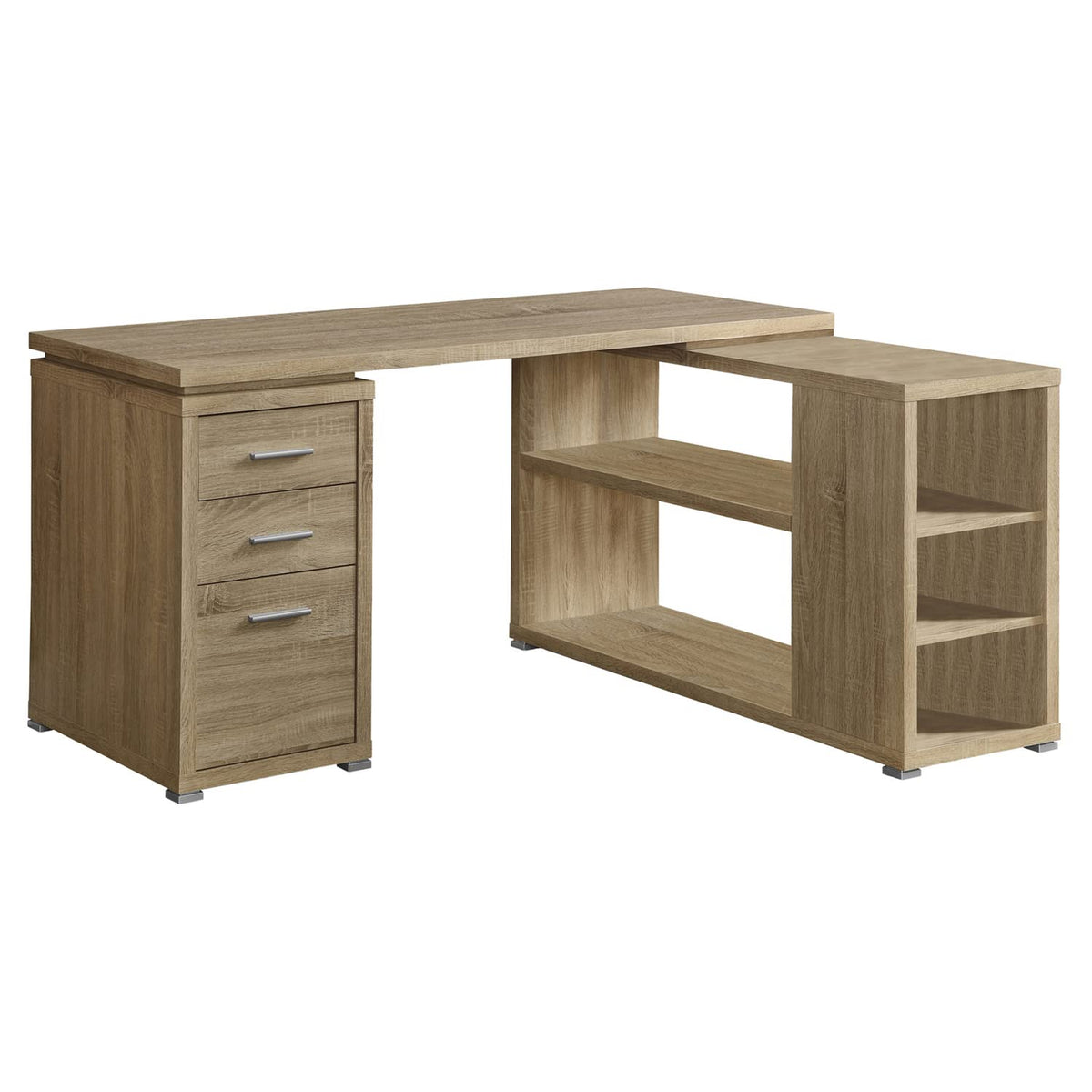 Monarch Specialties Computer Desk L-Shaped Corner Desk with storage - Left or Right Facing - 60&quot;L (Natural)