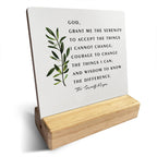 Inspirational Quote Country the Serenity Prayer Wooden Plaque Sign Desk Decor Rustic Christian Desk Sign Decor for Home Office 4