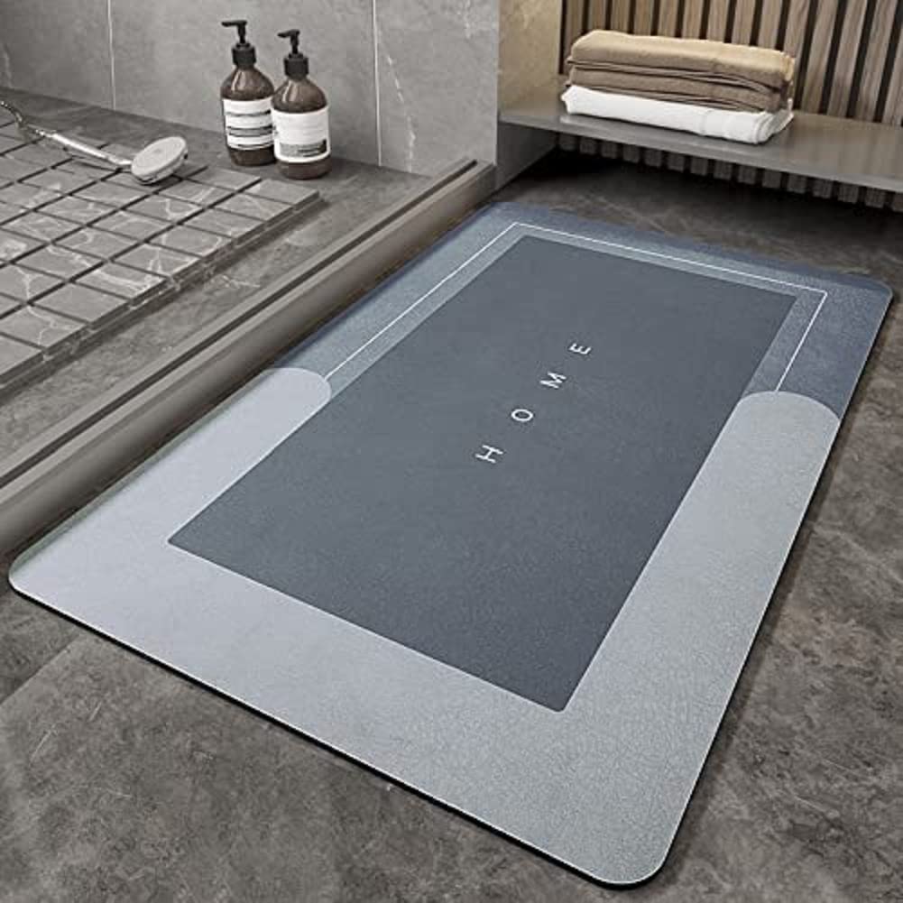 Divik Square Bathroom Rugs and Mats Shower Mat Non Slip Washable Microfiber Rug Super Absorbent Water Soft Rugs Mat for Bathroom