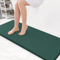 Smiry Memory Foam Bath Mat 47 x 17, Extra Soft Absorbent Bathroom Rugs Non Slip Bath Rug Runner for Shower Bathroom Floors, Gree