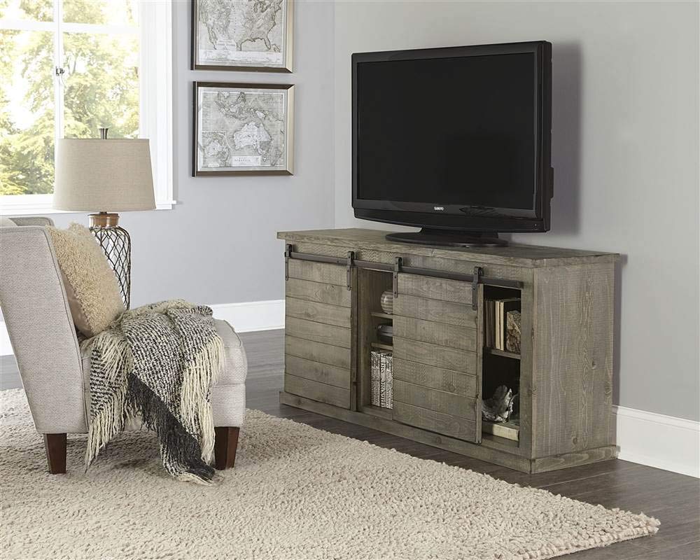 Progressive Furniture Huntington 64 Inch Tv Console Entertainment Stand Gray
