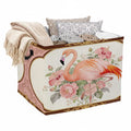 56L Pink Flamingo Foldable Square Laundry Hamper with Handles  Large Clothes, Blanket & Toy Storage Basket for Home Organizatio